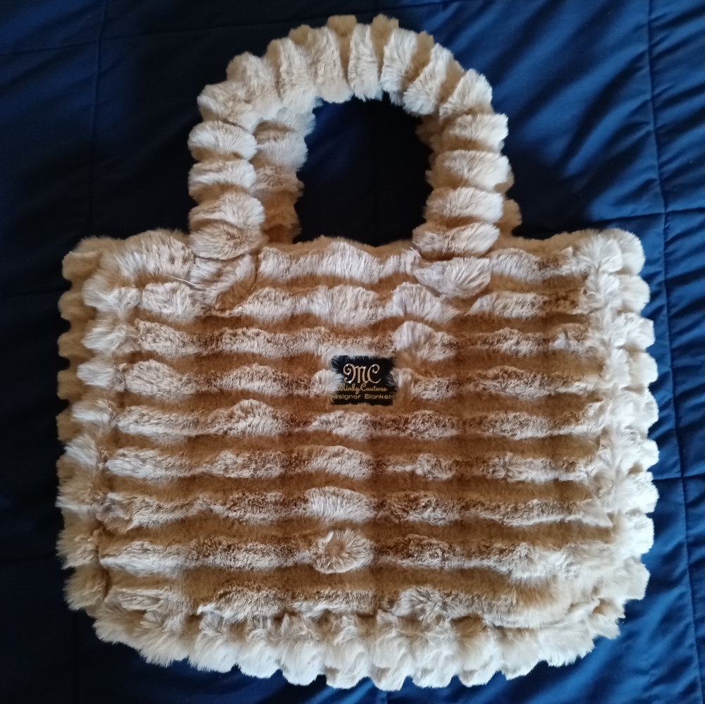 Minky Couture, Brand New Tote Fur, 16 W 12 H 5 D.